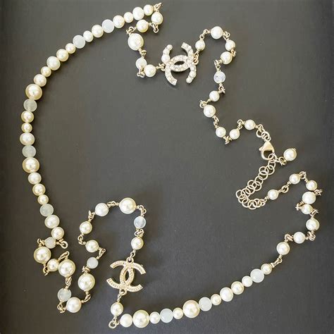 chanel necklace pearl replica|faux chanel long pearl necklace.